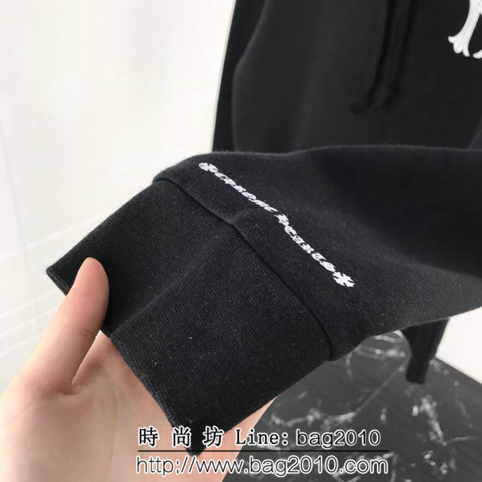 Chrome hearts 克羅心 18ss秋冬新款 梵文印花圖案 加絨加厚連帽衛衣 情侶款 ydi1294